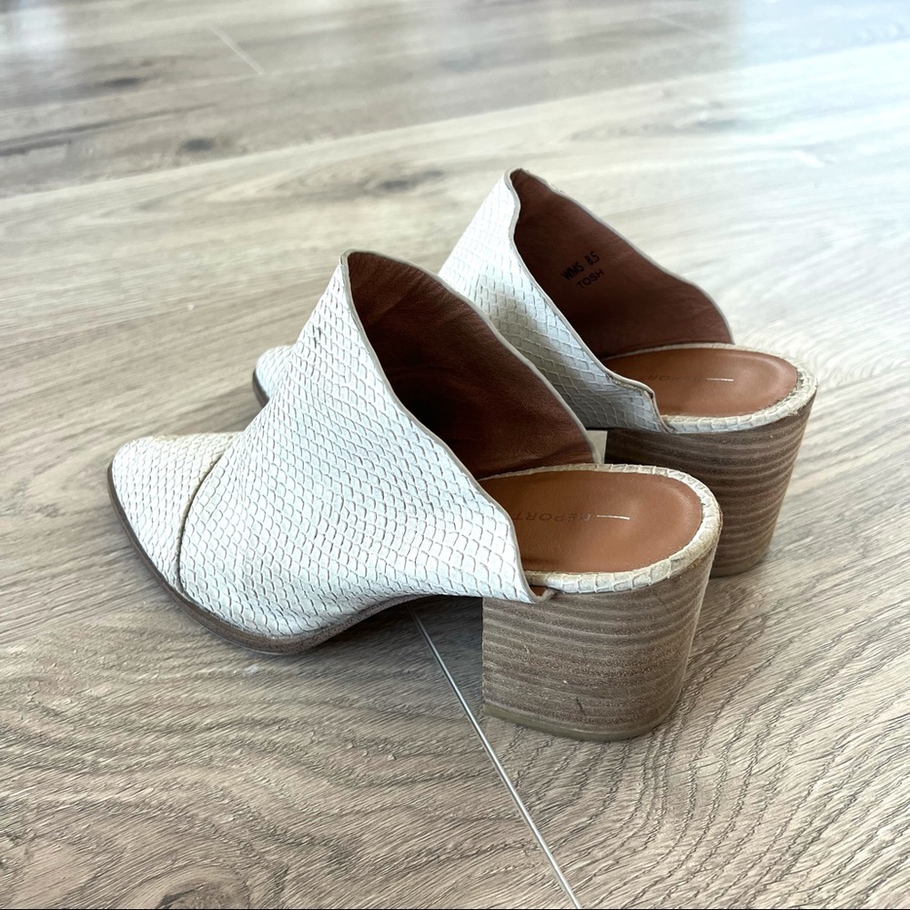 Report Tosh Snake Skin Pointed Heeled Mules